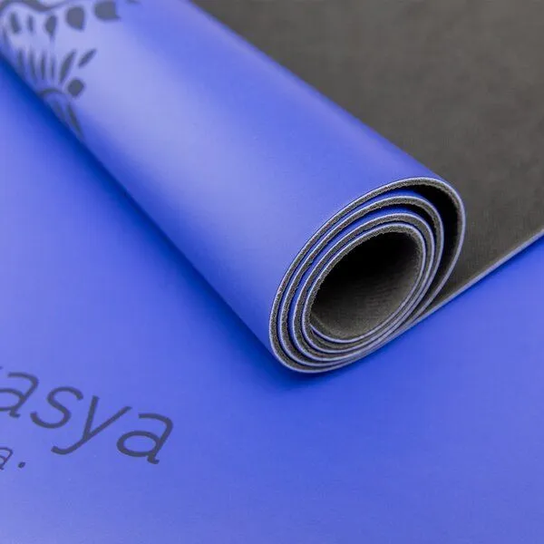 Divasya Divasya Yogamatte Naturkautschuk | rutschfester japanischer Grip | 6 Farben | Gurt & Hülle, Lifetree royalblau, – Produktbild 2 von 4