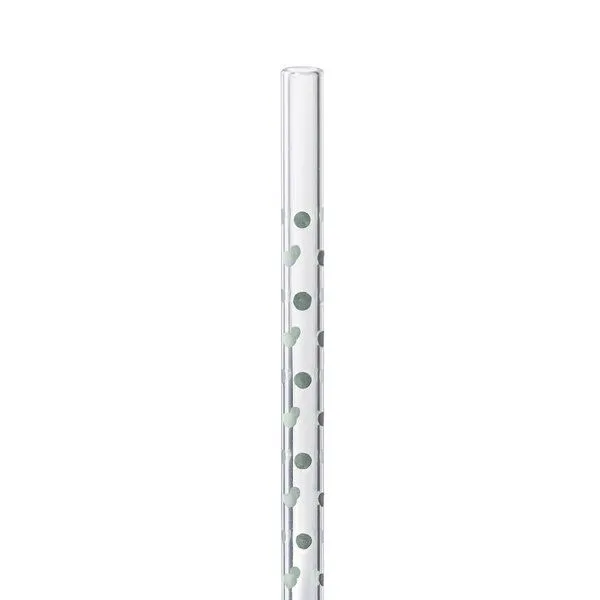 Contento Contento Glastrinkhalm 21 cm lang, 4 Stück, Punkte, mit Bürste – Produktbild 2 von 4