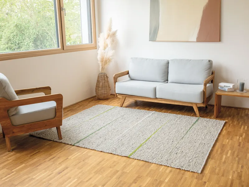 allnatura Schurwollteppich "Linara" 130x200 cm, Grün, – Produktbild 2 von 2