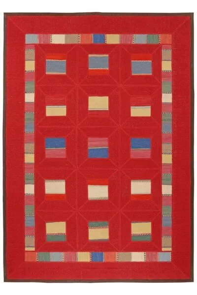 Rugtales Kelim Tekkeh Rugtales aus Schurwolle, Rot, – Produktbild 3 von 4
