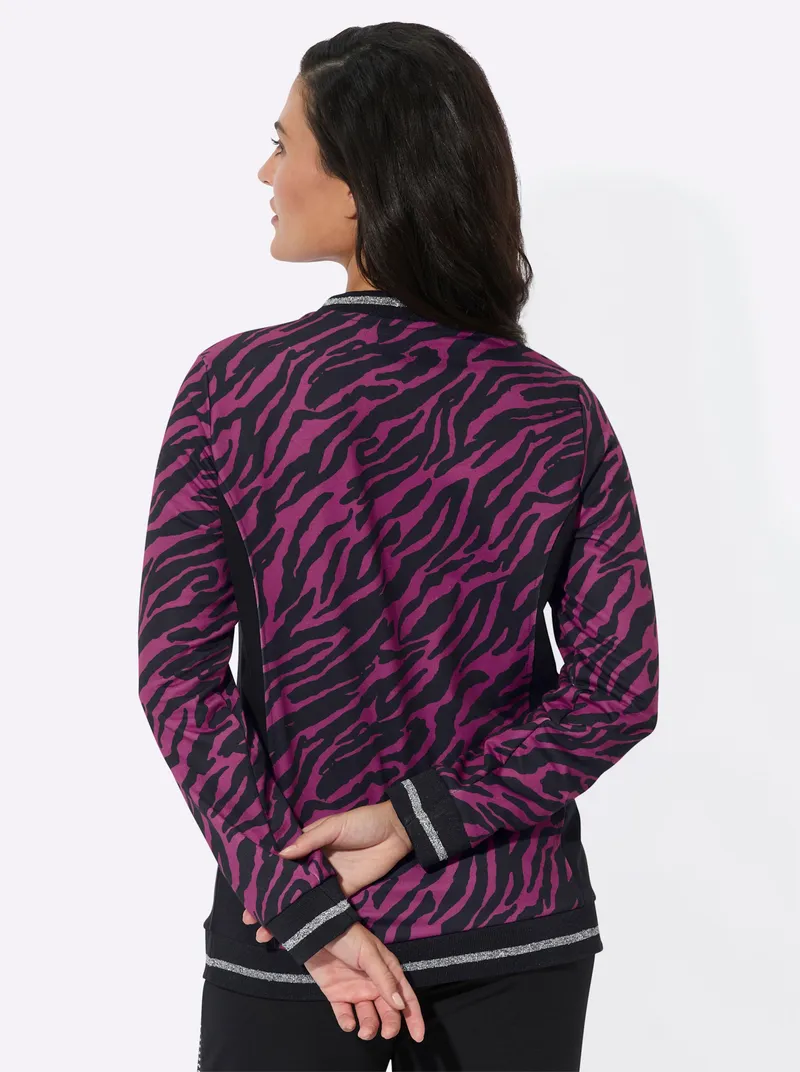 feel good Jacke magenta-schwarz-bedruckt, Magenta-schwarz-bedruckt, – Produktbild 1 von 2