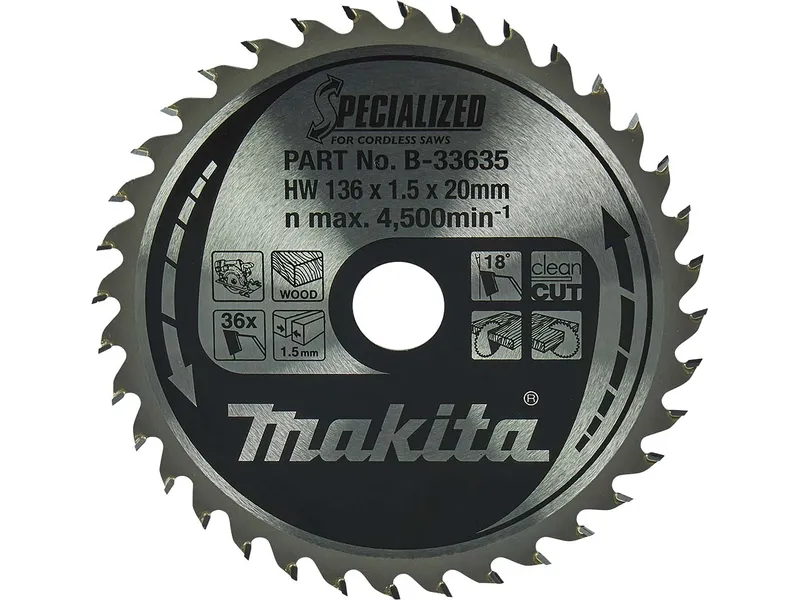 Makita Makita Sägeblatt SPECIALIZED "B-33635" 136x20x36Z – Produktbild 1 von 2
