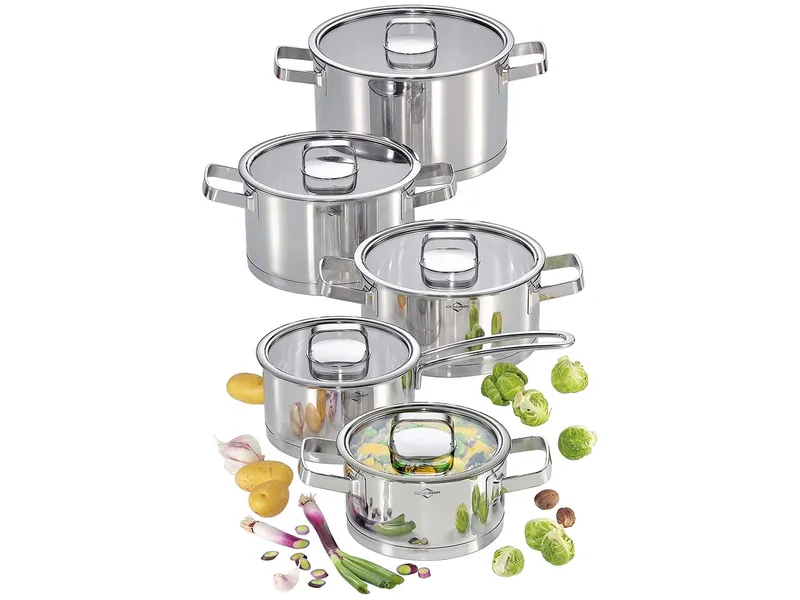 Topf 5er-Set "SAN REMO" aus Edelstahl mit Deckel – Produktbild 1 von 1