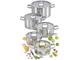Topf 5er-Set "SAN REMO" aus Edelstahl mit Deckel – Produktbild 1 von 1