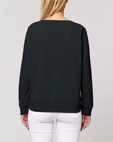 Human Family Human Family Weites Bio Damen Rundhals Sweatshirt "Dazzy - Not Alone" - in 4 Farben, Schwarz, – Produktbild 3 von 3