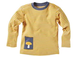 HANS NATUR Kinder Langarmshirt Bio-Baumwolle curry geringelt Gr.110/116 – Produktbild 1 von 1