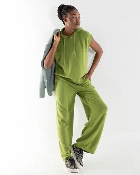 Alma & Lovis Alma & Lovis Strickhose aus Bio-Baumwoll-/Woll-Mix | Cotwool Strickhose, Frog (grün), – Produktbild 2 von 3