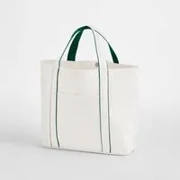 Westford Mill Westford Mill Tragetasche Umhängetasche Einkaufstasche Shopper 30 x 27 x 12 cm zweifarbig, Weiss (soft) / grün (bottle), – Produktbild 1 von 1