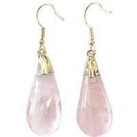 Crystal and Sage Rosenquarz Ohrringe vergoldet von Crystal and Sage – Produktbild 1 von 1