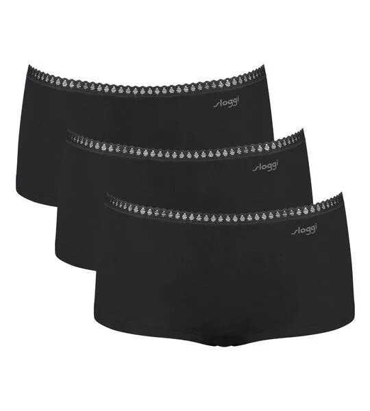 Sloggi Sloggi 3er Pack Shorts GO Crush Bio-Baumwolle, Schwarz, – Produktbild 1 von 3