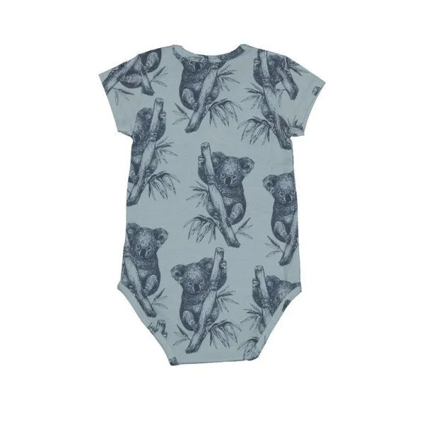 Walkiddy Kurzarm Baby Bodys GOTS & BIO | Walkiddy, Blau mit koala print, – Produktbild 2 von 2