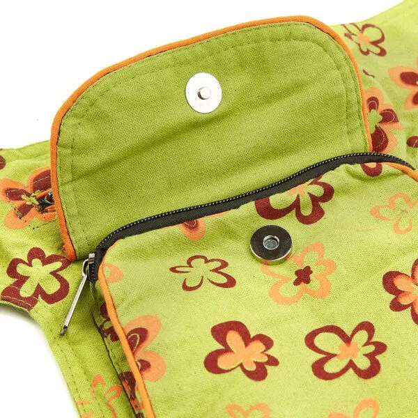 short'n'pietz short'n'pietz handgenähte Gürteltasche mit verstellbarem Gürtel, Grün orange, – Produktbild 3 von 3