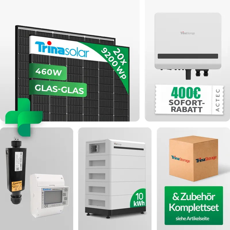 TRINA-SOLAR TRINA-SOLAR 9,2kw PV-Komplettanlage mit 10 kWh Speicher Trina Vertex S+ 460W Black Frame Notstrom Netzunabhängig – Produktbild 2 von 7