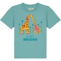 watabout kids watabout.kids T-Shirt Kinder Giraffe Großer Bruder, Teal monstera, – Produktbild 1 von 1