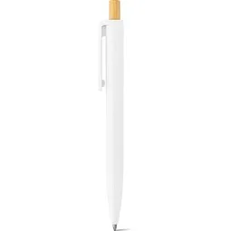 hi!dea™ hi!dea™ ZARA. Kugelschreiber aus ABS mit Bambusdruckknopf, Weiß, – Produktbild 1 von 1