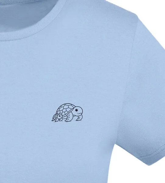 vis wear vis wear Schildkröte Familie - Damen Organic Shirt, Blau, – Produktbild 2 von 4