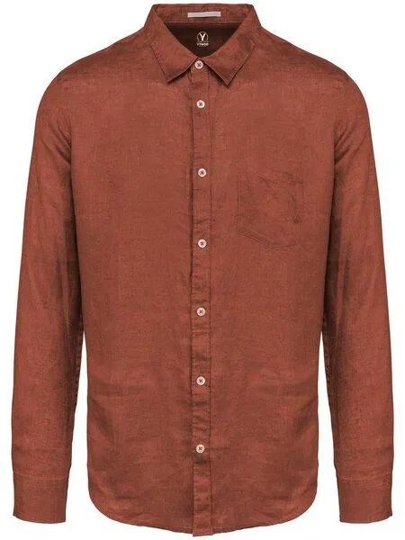 YTWOO YTWOO Leinenhemd für Herren aus 100% Leinen mit Kragen, Orange, – Produktbild 1 von 2