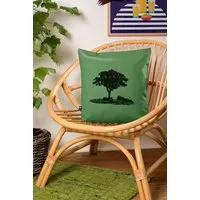 Hirschkind Hirschkind Bio-Kissenbezug 'Baum im Oderbruch' grün mit schwarzem Druck 40*40 cm – Produktbild 1 von 1