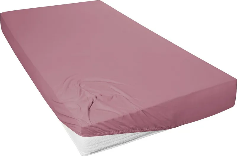 Primera Spannbettlaken Mako-Feinjersey Spannbetttuch, Mako-Jersey, Gummizug: rundum, (1 Stück), Geeignet für Standardmatratzen bis 22 cm, 100% Baumwolle, Rot, – Produktbild 2 von 5