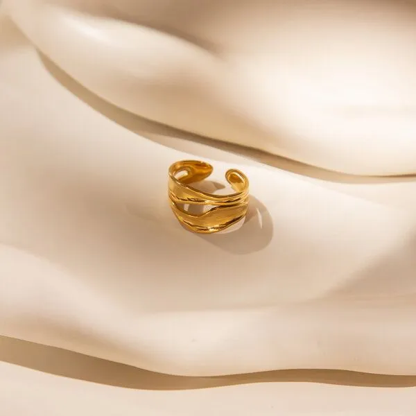 ELEKTROPULLI Elektropulli Größenverstellbarer Flow Ring, Gold, – Produktbild 3 von 7