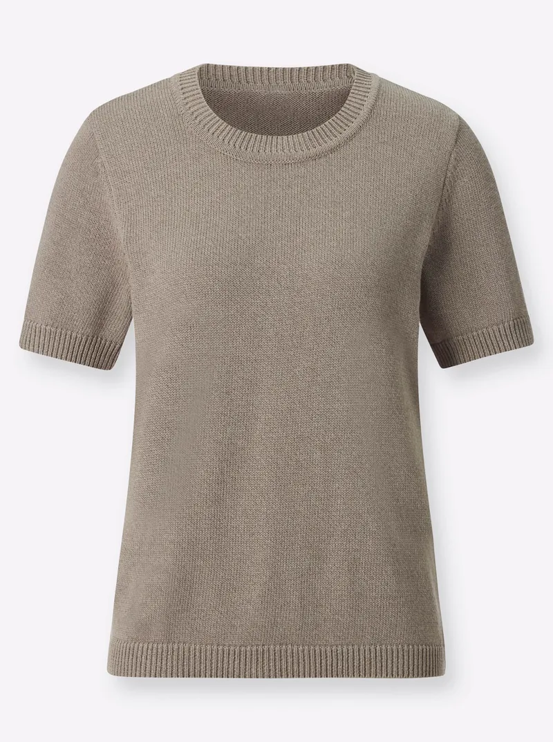Witt Kurzarmpullover, Taupe-meliert, – Produktbild 1 von 2