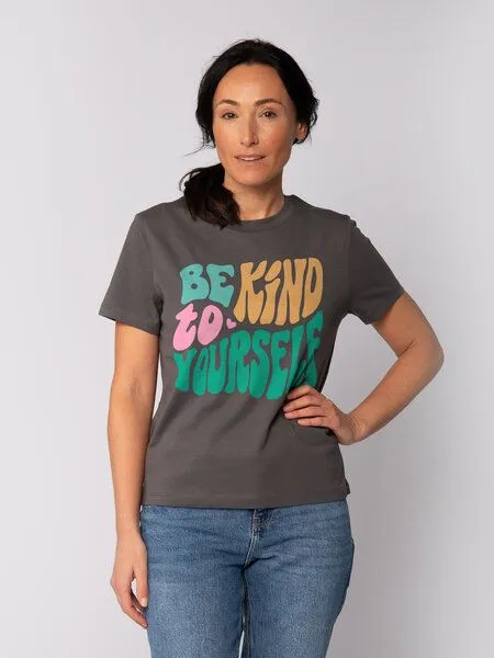 watapparel watapparel T-Shirt Frauen Be kind to yourself, Anthracite, – Produktbild 2 von 2