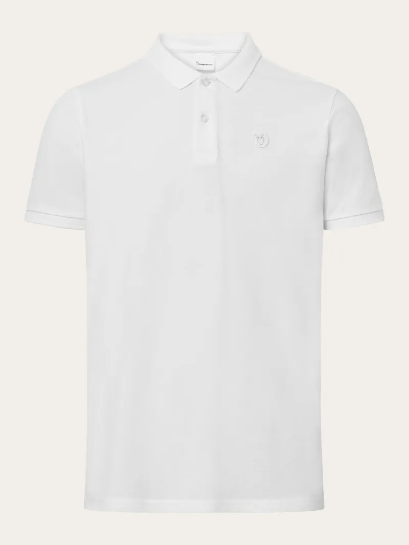 KnowledgeCotton Apparel KnowledgeCotton Apparel Herren vegan Polohemd Basic Badge Hellweiß, Weiß, – Produktbild 1 von 2