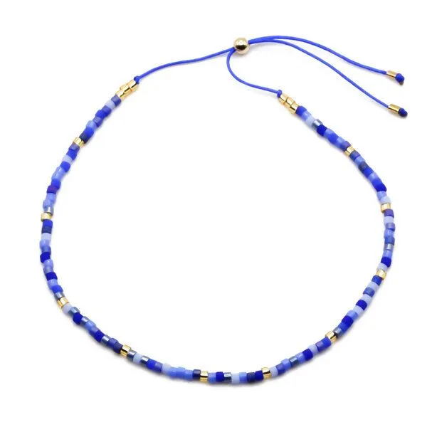 juni juni Zartes, blaues Perlenarmband "Azul Mix" mit goldenen Highlights – Produktbild 1 von 4