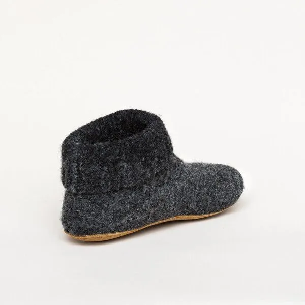 Gottstein Gottstein Hüttenschuh Knit Boot aus 100% Schurwolle - Filz-Hausschuh made in Tirol, Schwarz, – Produktbild 6 von 7