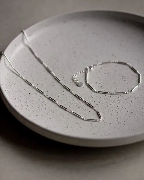 lille mus lille mus Kette 'Perlenstab' 925, Silber, – Produktbild 4 von 4