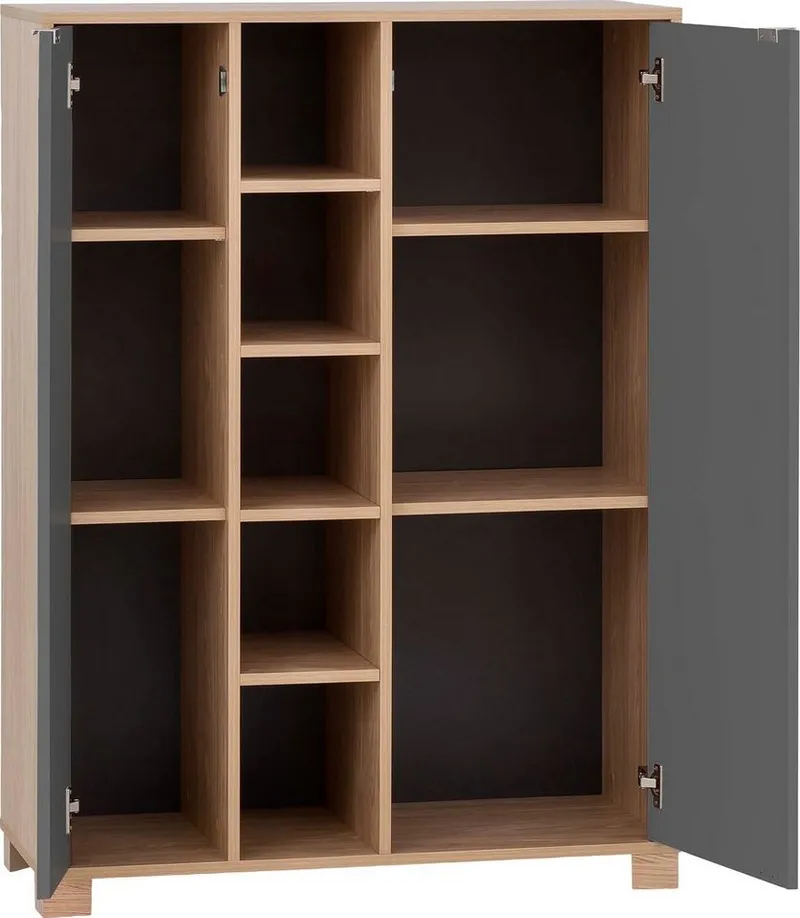Schildmeyer Midischrank Anouk Solide Verarbeitung - Dieses Produkt ist in Deutschland gefertigt, Grau, – Produktbild 4 von 5