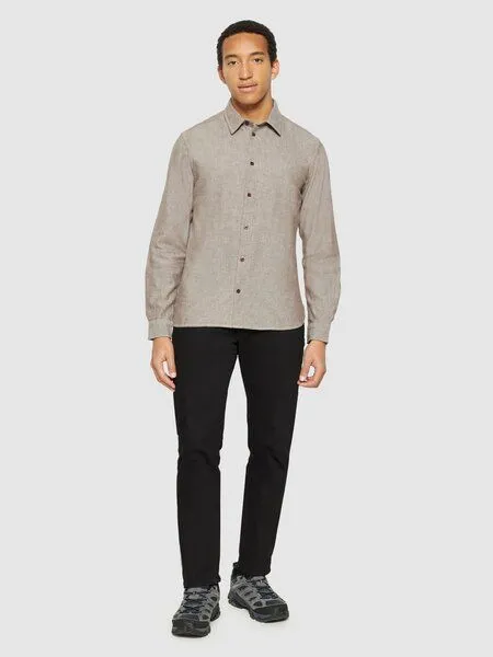 KnowledgeCotton Apparel KnowledgeCotton Apparel Flanell-Hemd Regular Fit Heavy Twill, Demitasse brown, – Produktbild 4 von 4