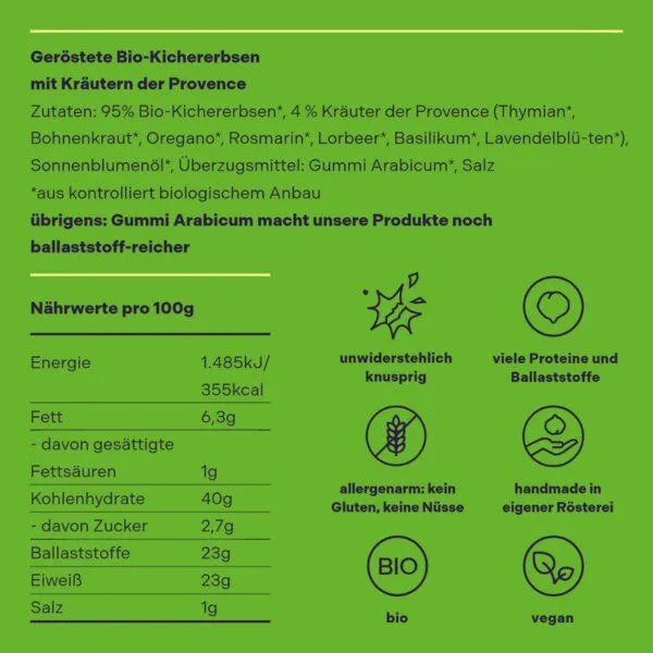 Hülsenreich Hülsenreich Bio Crunchy Kichererbsen Kräuter der Provence – Produktbild 4 von 4