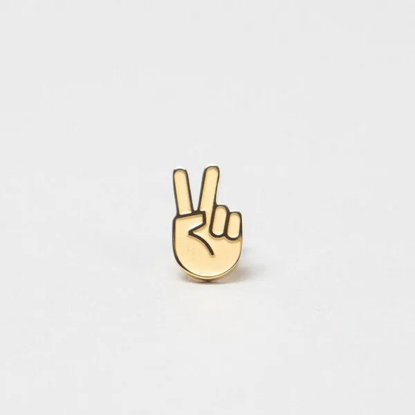 Fyngers Fyngers Ohrstecker aus chirurgischen Edelstahl hochglanzpoliert PEACE, Gold, – Produktbild 3 von 6