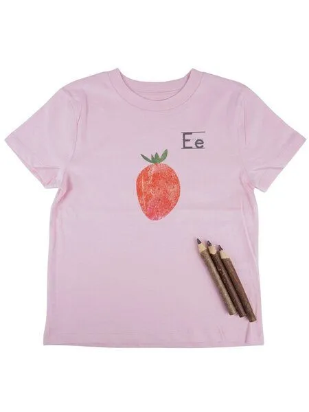 MelaDi Meladi Kinder Shirt aus Biobaumwolle - Erdbeere auf Pink – Produktbild 1 von 5