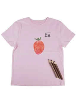 MelaDi Meladi Kinder Shirt aus Biobaumwolle - Erdbeere auf Pink – Produktbild 1 von 1