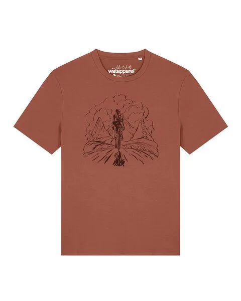 watapparel watapparel T-Shirt Unisex Berge und Mountainbike, Heritage brown, – Produktbild 1 von 2
