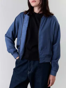 Yahmo Yahmo Damen vegan Jacke Bomber Reversible Lene Blau – Produktbild 1 von 1