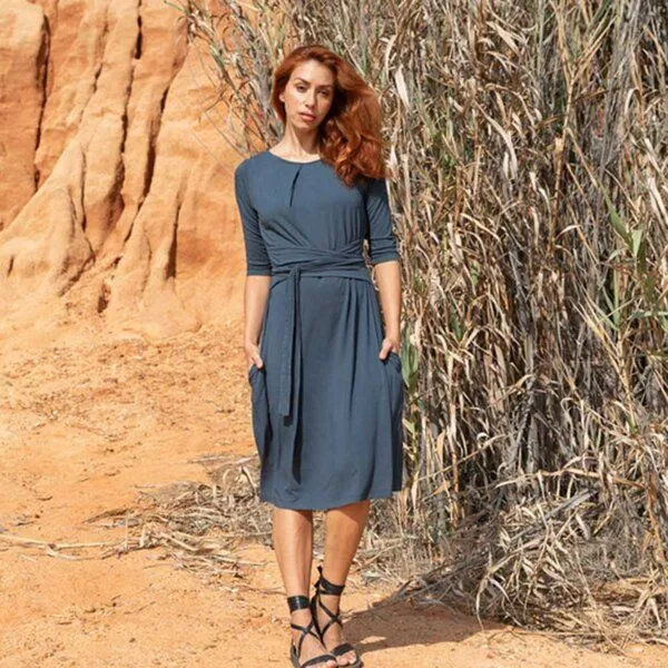 WiDDA berlin WiDDA berlin Wickelkleid in Rauchblau – Produktbild 4 von 4