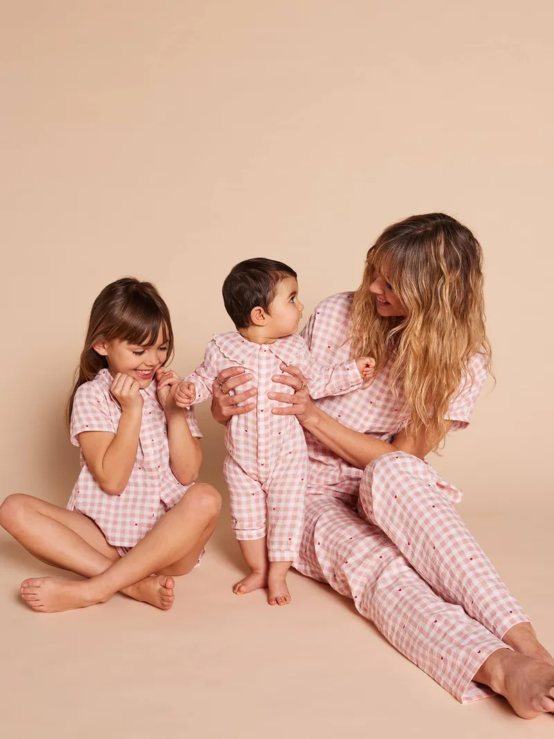 Envie De Fraise Baby Schlafanzug Vichy-Capsule ENVIE DE FRAISE pudrig, Pudrig rosa, – Produktbild 2 von 4