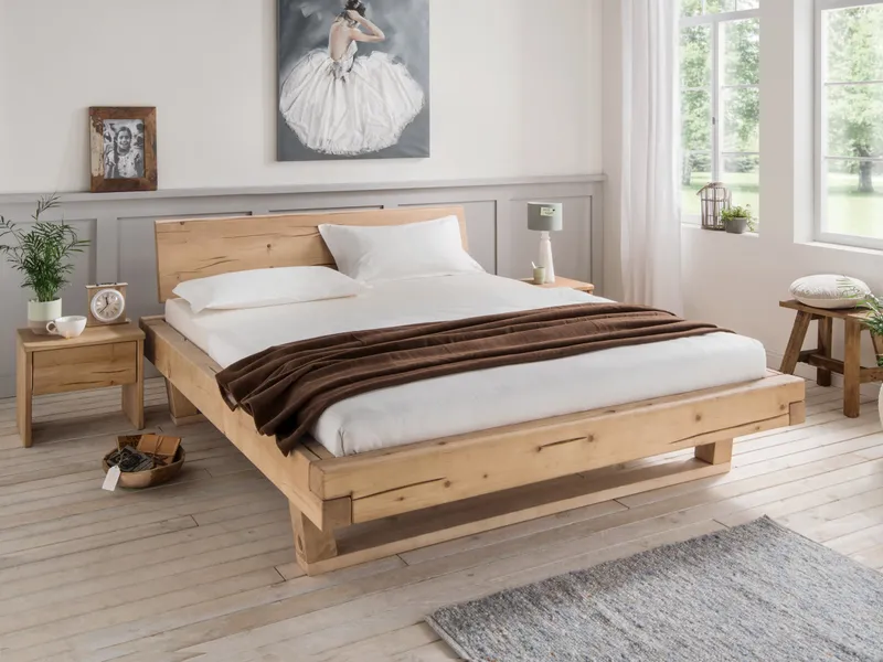 allnatura allnatura Balkenbett "Tegora" - Schnäppchen 2127-03367 | Fichte geölt | 140x200 cm | Holzkufen | ohne Kopfteil, Fichte geölt, – Produktbild 2 von 2