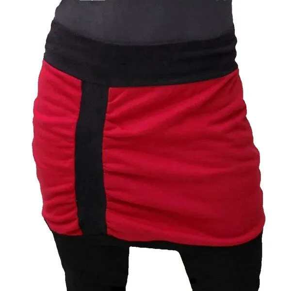 liebewicht Bio Sweatrock Ballonrock liebewicht in 3 Längen nach Wahl, Rot/ schwarz, – Produktbild 1 von 4