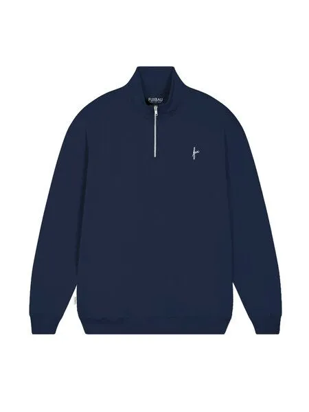 FUXBAU FUXBAU Männer fux Half Zip Sweater, Navy, – Produktbild 3 von 4