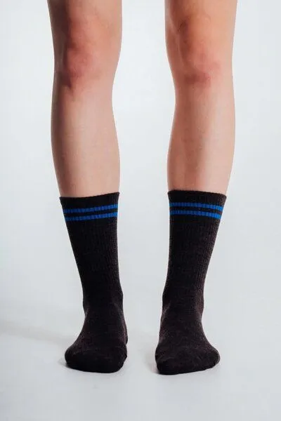 Kopyto Kopyto FENNEKS RWS – Sportliche Wollsocken, Dunkelbraun + blau, – Produktbild 1 von 4