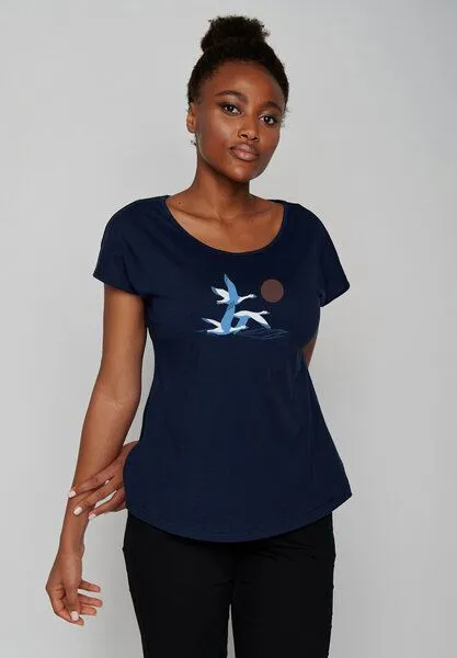 GreenBomb GREENBOMB Animal Goose Family Cool - Sportliches T-Shirt aus Bio-Baumwolle / hochwertiger Print / GOTS / Fair & Vegan, Blau (marineblau), – Produktbild 1 von 4