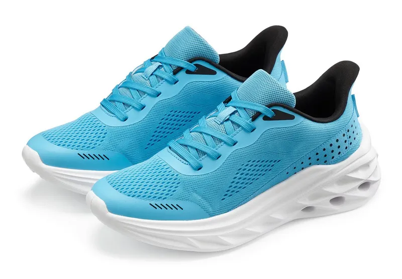 John Devin John Devin Schnürschuh, Freizeitschuhe, Schnürhalbschuhe, Halbschuh, Turnschuh Sneaker NEU im sportiven Look aus luftigem Mesh-Material VEGAN, Blau, – Produktbild 2 von 5
