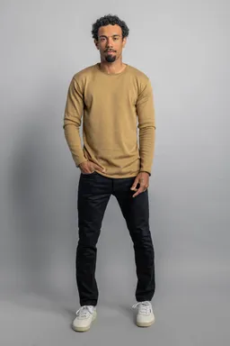 DIRTS DIRTS Herren vegan Gestricktes Longsleeve Sepia – Produktbild 1 von 1