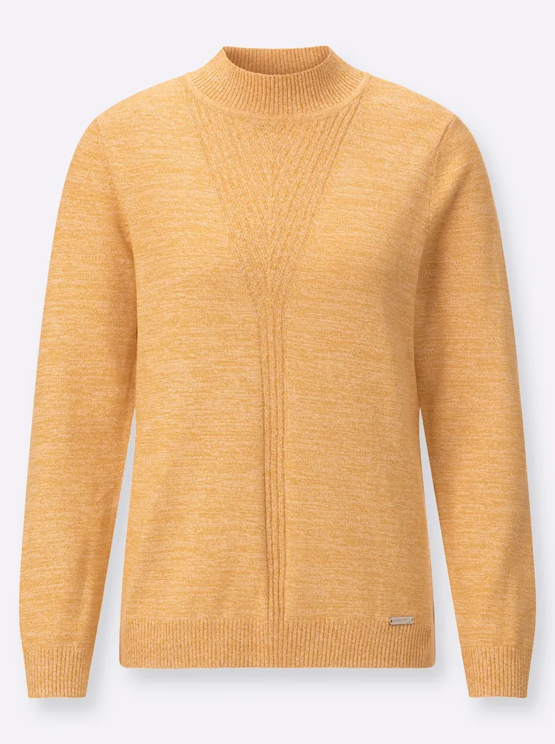 Witt Stehkragenpullover ocker-meliert, Ocker-meliert, – Produktbild 2 von 2