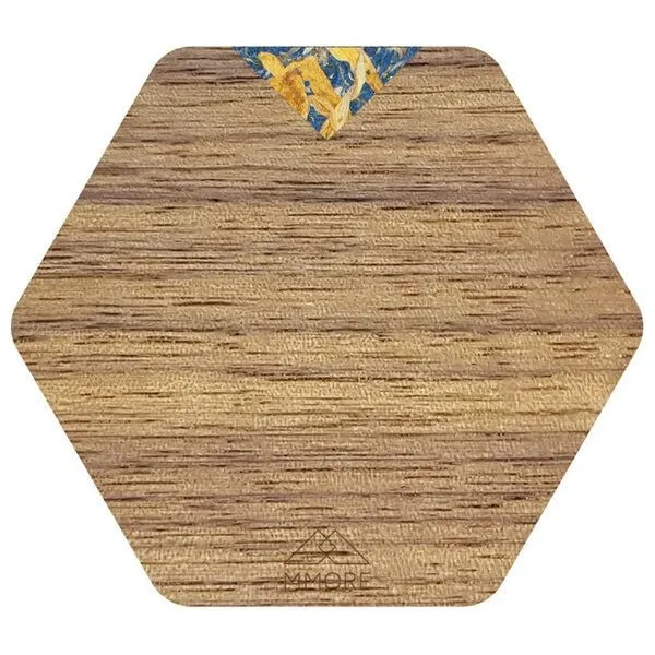 MMore MMore Untersetzer aus Holz - Amerikanischer Nussbaum, Eichenholz und organische Materialien / 4er-Set, Sommerhimmel, – Produktbild 2 von 5