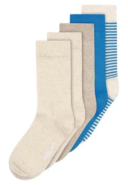 MELA MELA Basic Socken 5 Paare aus 100% Bio-Baumwolle, Mix beach, – Produktbild 1 von 1